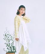 コットンスラブボーダー　ビッグ長袖Tシャツ