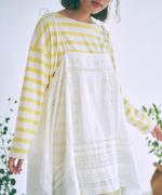 コットンスラブボーダー　ビッグ長袖Tシャツ