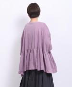 ピグメントコットン天竺　ギャザープルオーバー