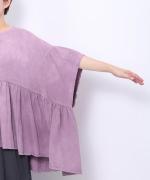 ピグメントコットン天竺　ギャザープルオーバー