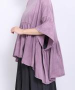 ピグメントコットン天竺　ギャザープルオーバー