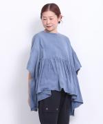 ピグメントコットン天竺　ギャザープルオーバー