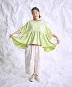 ピグメントコットン天竺　ギャザープルオーバー