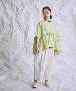 ピグメントコットン天竺　ギャザープルオーバー