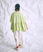 ピグメントコットン天竺　ギャザープルオーバー