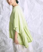 ピグメントコットン天竺　ギャザープルオーバー