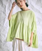 ピグメントコットン天竺　ギャザープルオーバー