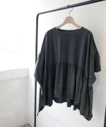 ピグメントコットン天竺　ギャザープルオーバー