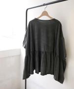 ピグメントコットン天竺　ギャザープルオーバー