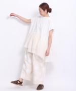 リサイクルコットン×コットンボイル　裾フリルプルオーバー