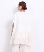 リサイクルコットン×コットンボイル　裾フリルプルオーバー