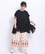 リサイクルコットン×コットンボイル　裾フリルプルオーバー