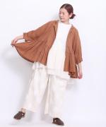 リサイクルコットン×コットンボイル　裾フリルプルオーバー