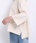 ミディアムコットン天竺　フリルカラープルオーバー