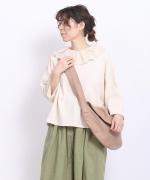 ミディアムコットン天竺　フリルカラープルオーバー