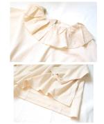 ミディアムコットン天竺　フリルカラープルオーバー