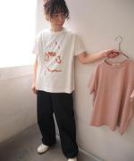 ハイゲージ天竺 イラストプリントTシャツ