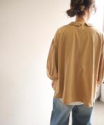 リサイクルコットン天竺　チビ衿プルオーバー