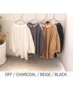 リサイクルコットン天竺　チビ衿プルオーバー