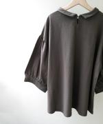 リサイクルコットン天竺　チビ衿プルオーバー