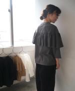 リサイクルコットン天竺　ラッフルプルオーバー