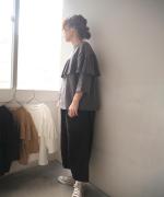 リサイクルコットン天竺　ラッフルプルオーバー