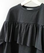 リサイクルコットン天竺　ラッフルプルオーバー