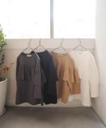 リサイクルコットン天竺　ラッフルプルオーバー