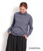 フェザリーコットン天竺　タートルネック長袖