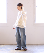 フェザリーコットン天竺　タートルネック長袖