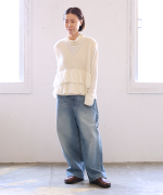 フェザリーコットン天竺　タートルネック長袖