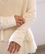 フェザリーコットン天竺　タートルネック長袖