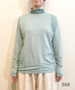 フェザリーコットン天竺　タートルネック長袖