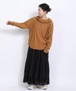 フォールシャーリング天竺 フリル衿プルオーバー