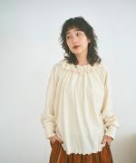 フォールシャーリング天竺 フリル衿プルオーバー