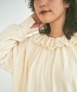 フォールシャーリング天竺 フリル衿プルオーバー