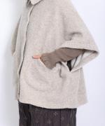 ウールアンゴラボア ポンチョジャケット