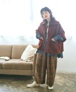 ウールアンゴラボア ポンチョジャケット