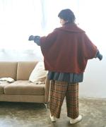 ウールアンゴラボア ポンチョジャケット