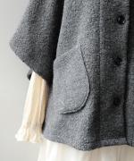 ウールアンゴラボア ポンチョジャケット