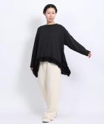 ミディアムコットン天竺 裾フリルプルオーバー