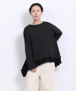 ミディアムコットン天竺 裾フリルプルオーバー