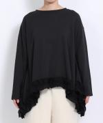 ミディアムコットン天竺 裾フリルプルオーバー