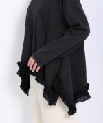 ミディアムコットン天竺 裾フリルプルオーバー