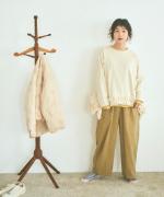 ミディアムコットン天竺 裾フリルプルオーバー