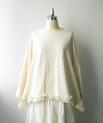 ミディアムコットン天竺 裾フリルプルオーバー