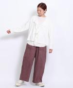 コットンベルギーリネン天竺×コットンヘンプガーゼ カーディガン