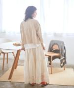 コットンベルギーリネン天竺×コットンヘンプガーゼ カーディガン