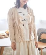 コットンベルギーリネン天竺×コットンヘンプガーゼ カーディガン