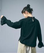 コットンチュール　フリルプルオーバー